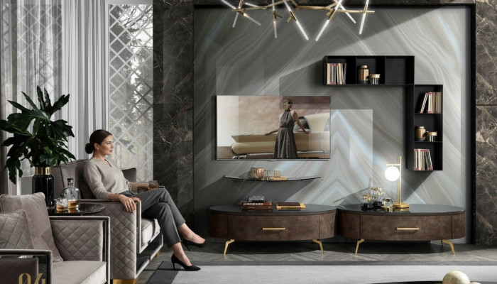 Wunnzëmmer rtv Säitebord tv Schaf Dësch Kommode Lowboard Holz Modern Nei