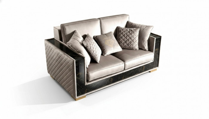 Zweesëtzeger Sofa Modern Design Polster Textil Sofas Sëtz Miwwelen Wunnlandschaft Gro