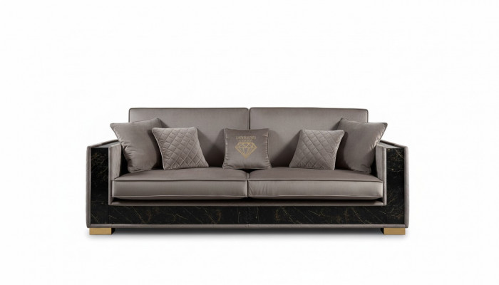 Luxus Sofa 3 Sëtzer Modernen Design Polster Textil Sofae Sëtz Italienesch Miwwelen