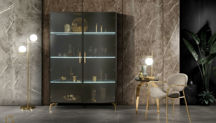 Vitrinn Schaf Vitrinnen Schief Design Italienesch Miwwelen Wunnzëmmer Schaf