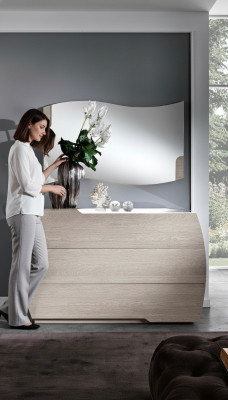 Kommode mat Spigel Garnitur Kommoden Holz Grupp Schlofzëmmer Modern Set Nei