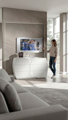 Kommode Kommoden Holz Konsole Konsolen Schief Schlofkummer Wäiss Miwwelen