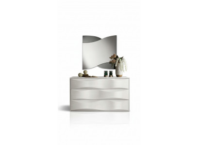 Luxus Set Kommode mat Spigel Kommoden Konsole Garnitur Holz Modern Design Wäiss