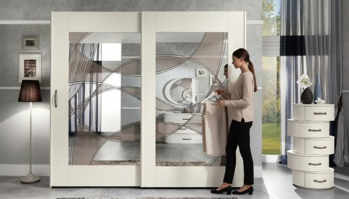 Luxus Kleederschaf mat Schiefdieren Schlofzëmmer Schaf Schief Holz Modern