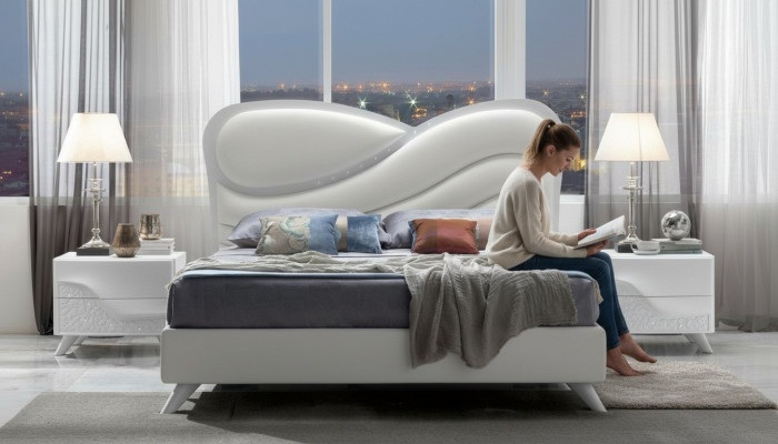 Duebelbett Bett Bettrahmen Bettgestelle Wäiss Duebel Modern Luxus Italien Stil Nei