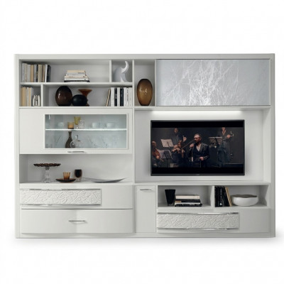 Wunnwand RTV Wand Schaf Sideboard Fernseh Kommode Holz Design Modern Miwwel Nei