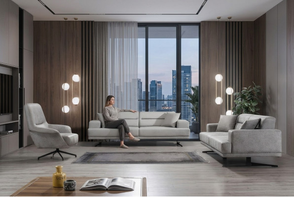 Sofagarnitur 3+1+1 Sëtz Garnitur Sofa Fotell Sofas Lieder Polster Design Sëtz