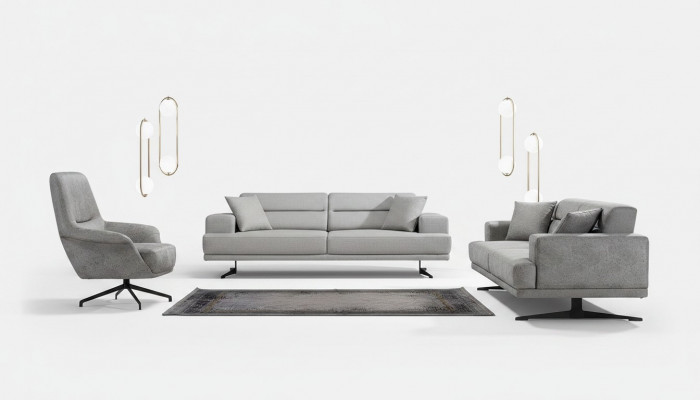 Sofagarnitur 3+1+1 Sëtz Garnitur Sofa Fotell Sofas Lieder Polster Design Sëtz