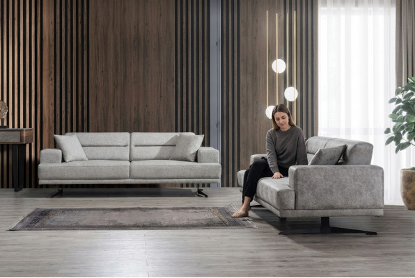 Soffagarnitur 3+3 Sëtzer Garnitur Soffa Soffen Lieder Polster Design Sëtz Modern