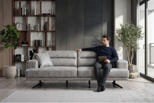 Sofa 3-Sëtzer Sofaen Lieder Dräisëtzer Sëtz Polster Design Wunnzëmmer Modern Gro