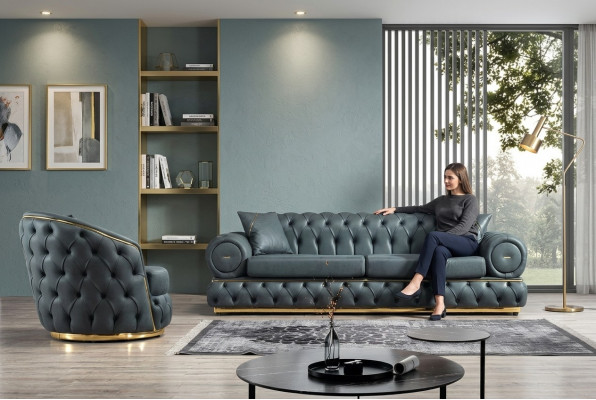 Sofagarnitur 3+1 Sëtzer Garnitur Sofa Sofen Lieder Fautteuil Luxus Chesterfield
