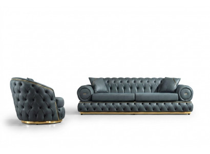 Sofagarnitur 3+1 Sëtzer Garnitur Sofa Sofen Lieder Fautteuil Luxus Chesterfield