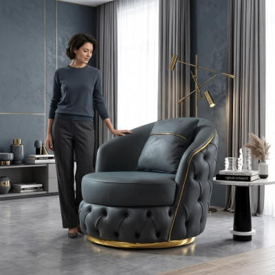 Still Chesterfield Sëtz Barock Rokoko Design Modern Wunnzëmmer Polster Troun