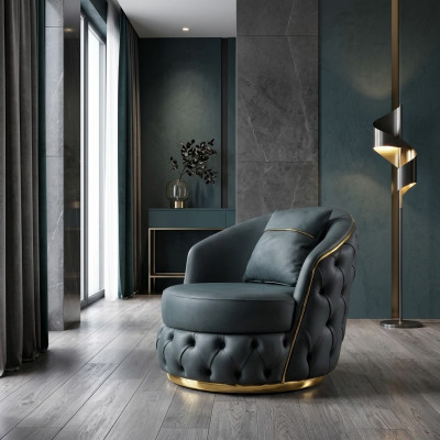 Still Chesterfield Sëtz Barock Rokoko Design Modern Wunnzëmmer Polster Troun