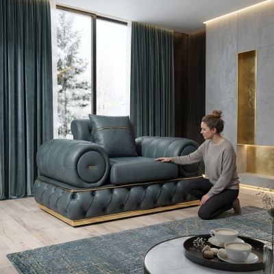Fauteuil Chesterfield Sëtz Barock Rokoko Klassesch Miwwelen Wunnzëmmer Polster Nei