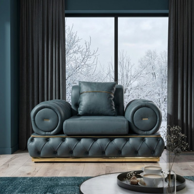 Fauteuil Chesterfield Sëtz Barock Rokoko Klassesch Miwwelen Wunnzëmmer Polster Nei