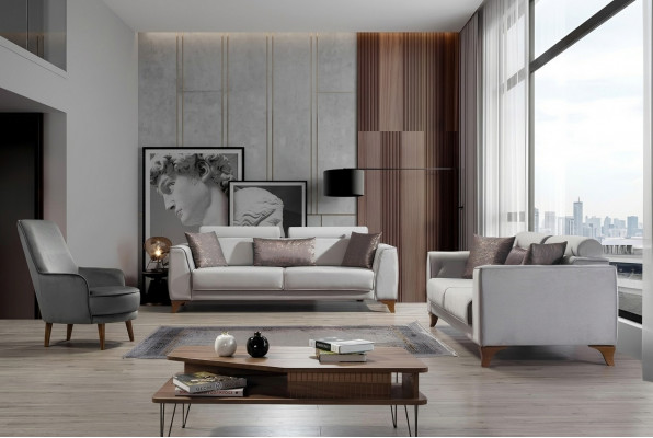 Sofagarnitur 3+3+1 Sëtz Garnitur Design Sofas Sofa Canapé Polster Sëtz Canapé