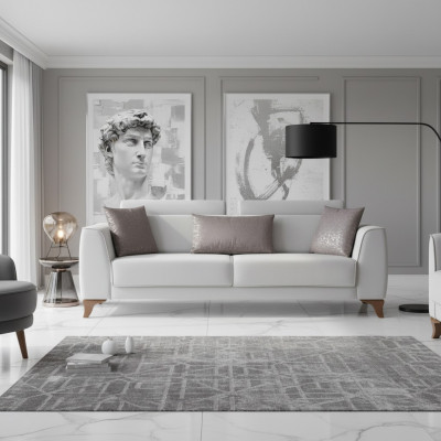 Sofa 3-Sëtzer Design Sofas Polstersëtz Design Drësëtzer Modern Stoff Miwwelen Nei