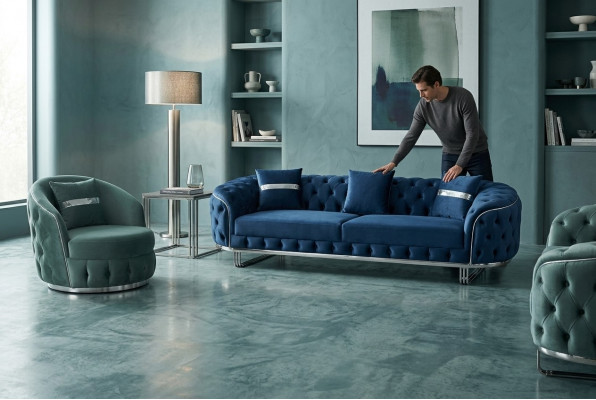 Sofagarnitur 3+1 Sëtz Garnitur Design Sofas Sofa Canapé Polster Design Luxus
