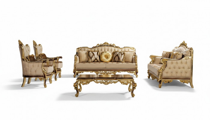 Canapé-Set 3+3+1+1 Sëtz Couchtisch Sofa Sofas Fotell Set Canapé Set 5tlg