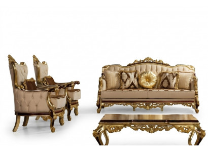 Garnitur Sofagarnitur 3+1+1 Sëtz Sofa Sofas Sessel Luxus Set Design Barock Couch