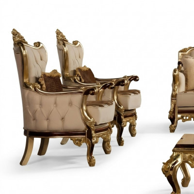 Sëtz Design Polster Sofa Barock Chesterfield Textil Stuff Nei Ouerensessel
