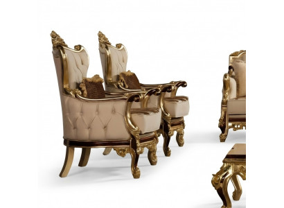 Sëtz Design Polster Sofa Barock Chesterfield Textil Stuff Nei Ouerensessel