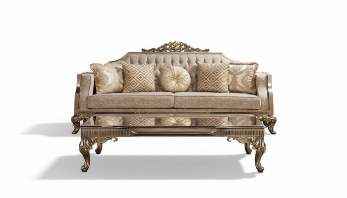Dräisëtzer Sofa 3 Sëtzer Sofa Sofas Stoff Barock Rokoko Canapé Design Wunnzëmmer