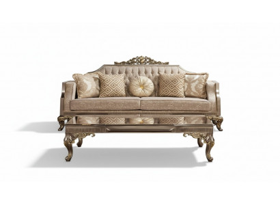 Dräisëtzer Sofa 3 Sëtzer Sofa Sofas Stoff Barock Rokoko Canapé Design Wunnzëmmer