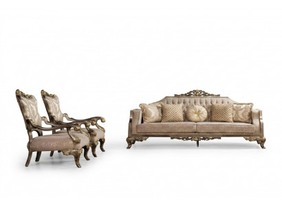 Sofa-Suite 3+1+1 Sëtzer Sofa Sofas Still Stoff Garnitur Luxus Set Wunnzëmmer