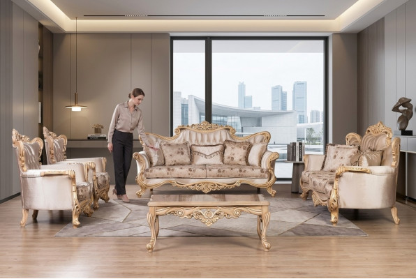 Säitegarnitur 3+3+1+1 Sëtzer Dësch Garnitur Sofa Sofa Set 5 Stécker