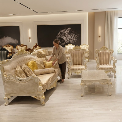 Sofagarnitur 3+1+1 Sëtzer Dëschgarnitur Sofa Fautteuilen Sofas Neit Set 4tlg