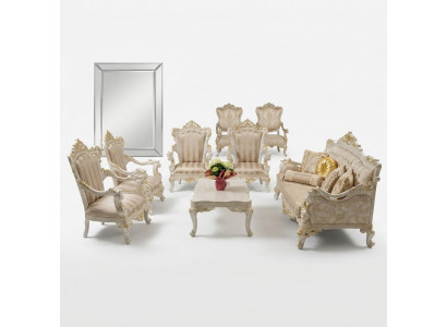 Garnitur Canapé Fauteuil Canapé-Garnitur 3+1+1 Sëtzer Canapé Set Polstergarnitur Barock