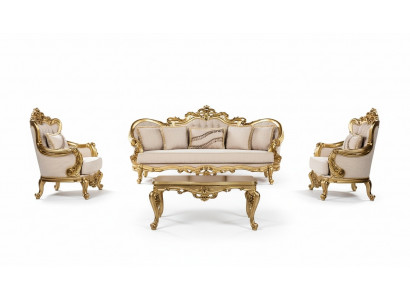 Canapé 3 Sëtzer Stoff Dräisëtzer Canapéen Luxus Wunnzëmmer Barock Stil Couch Barock Nei