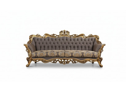 Drësaisel Sofa 3 Sëtzer Dräibettsofa Sofa Sofen Fauteuil Sëtz Stëff Stil Barock