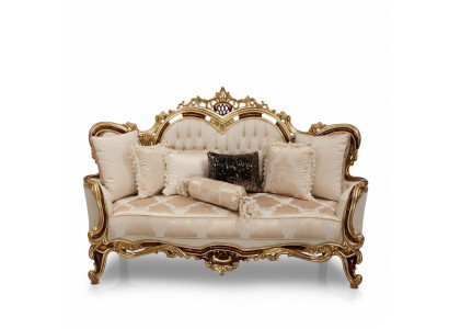 Sofa 3 Sëtzer Drësëtzer Sofa Sofas Klassesch Miwwelen Sëtz Stoff Stil Barock