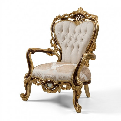 Ohrensessel Sëtz Luxus Design Polstersofa Couch Chesterfield Textil Gold Nei