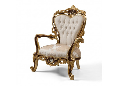 Ohrensessel Sëtz Luxus Design Polstersofa Couch Chesterfield Textil Gold Nei