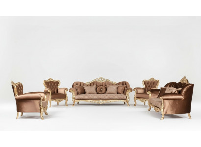 Sofagarnitur 3+3+1+1 Sëtzer Dësch Sofa Sofanen Fotell Luxus Garnitur Set 5 Deeler