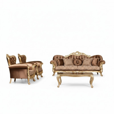 Sofagarnitur 3+1+1 Sëtzer Luxus Garnitur Sofa Sofaen Fautteuil Set Barock Wunnzëmmer