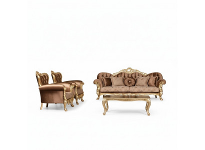 Sofagarnitur 3+1+1 Sëtzer Luxus Garnitur Sofa Sofaen Fautteuil Set Barock Wunnzëmmer