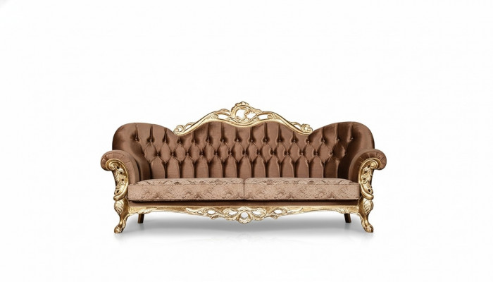 Luxus Dräisëtzer Canapé 3 Sëtzer Barock Rokoko Canapé Canapéën Fauteuil Stoff Stil Miwwelen