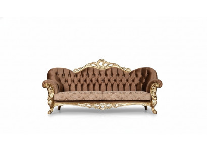 Luxus Dräisëtzer Canapé 3 Sëtzer Barock Rokoko Canapé Canapéën Fauteuil Stoff Stil Miwwelen