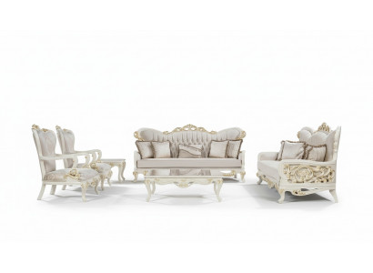 Canapé-Set 3+3+1+1 Sëtzer Dësch Set 5tlg Klassesch Sofas Sessel Luxus Neit