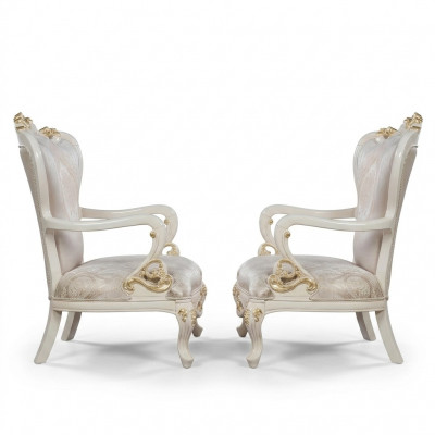 Ohrensessel Sessel Design Polster Barock Sofa Canapé Textil Sitz Wunnzëmmer Stil