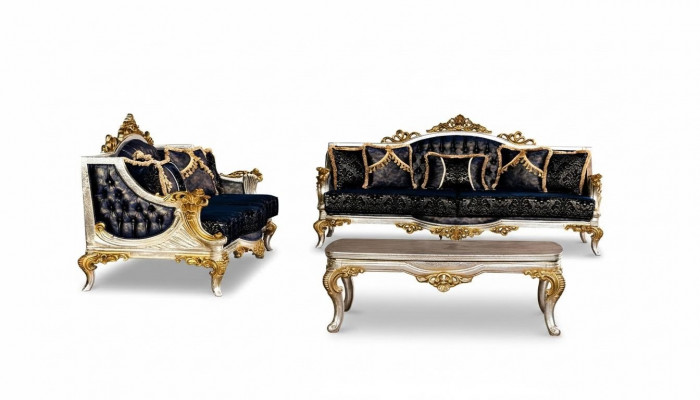 Luxus Sofa Garnitur 3+3 Sëtz Sofas Still Set Garnitur Stil Barock 2tlg Klassesch