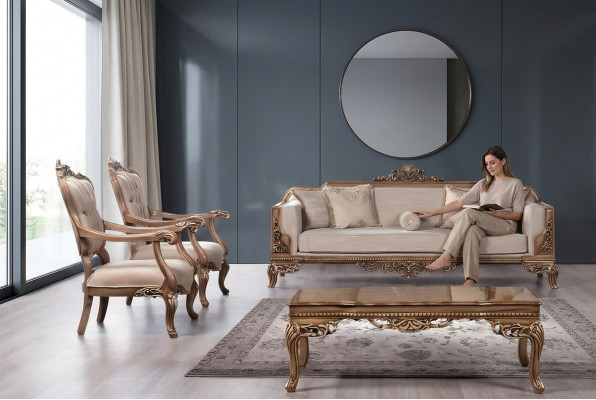 Kommod Sëtzpolster Sofa Luxus Wunnzëmmer Barock Relax Polster Design Sëtz nei