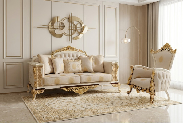 Sofasangarnitur 3+1 Setzer Luxus Set Sofa Fauteuil Sofaen Relax Polster Design Barock