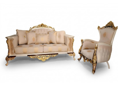 Sofasangarnitur 3+1 Setzer Luxus Set Sofa Fauteuil Sofaen Relax Polster Design Barock