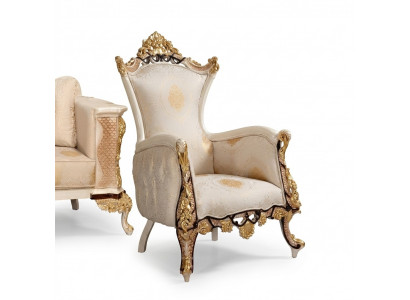 Ohrensessel Sëtz Luxus Design gepolstert Sofa Textil Barock Relax Stoff.